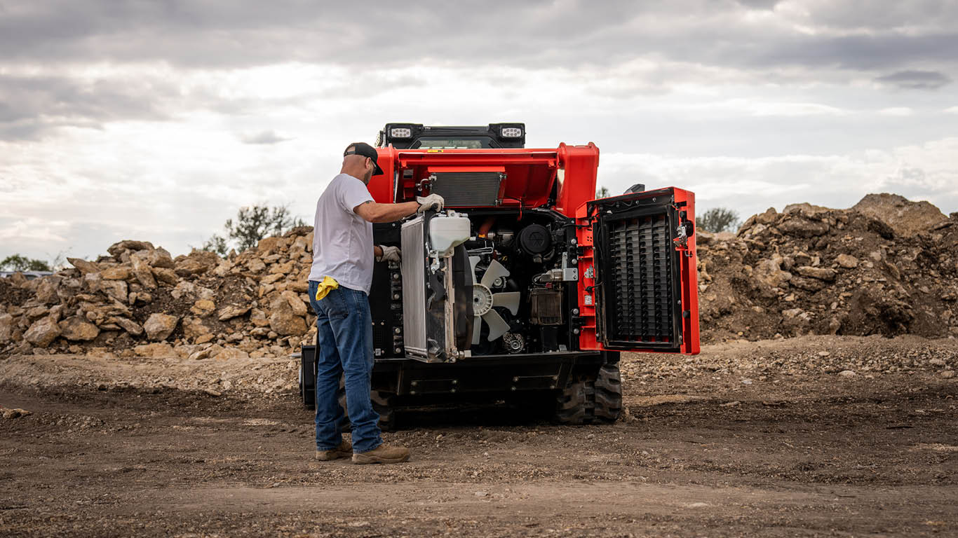 Radiator easy access swing out design