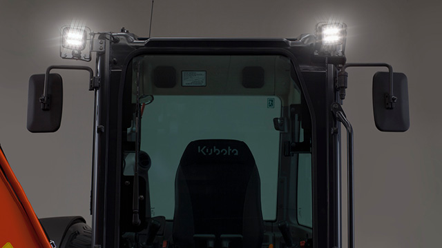 LED work lights with turn-off delay